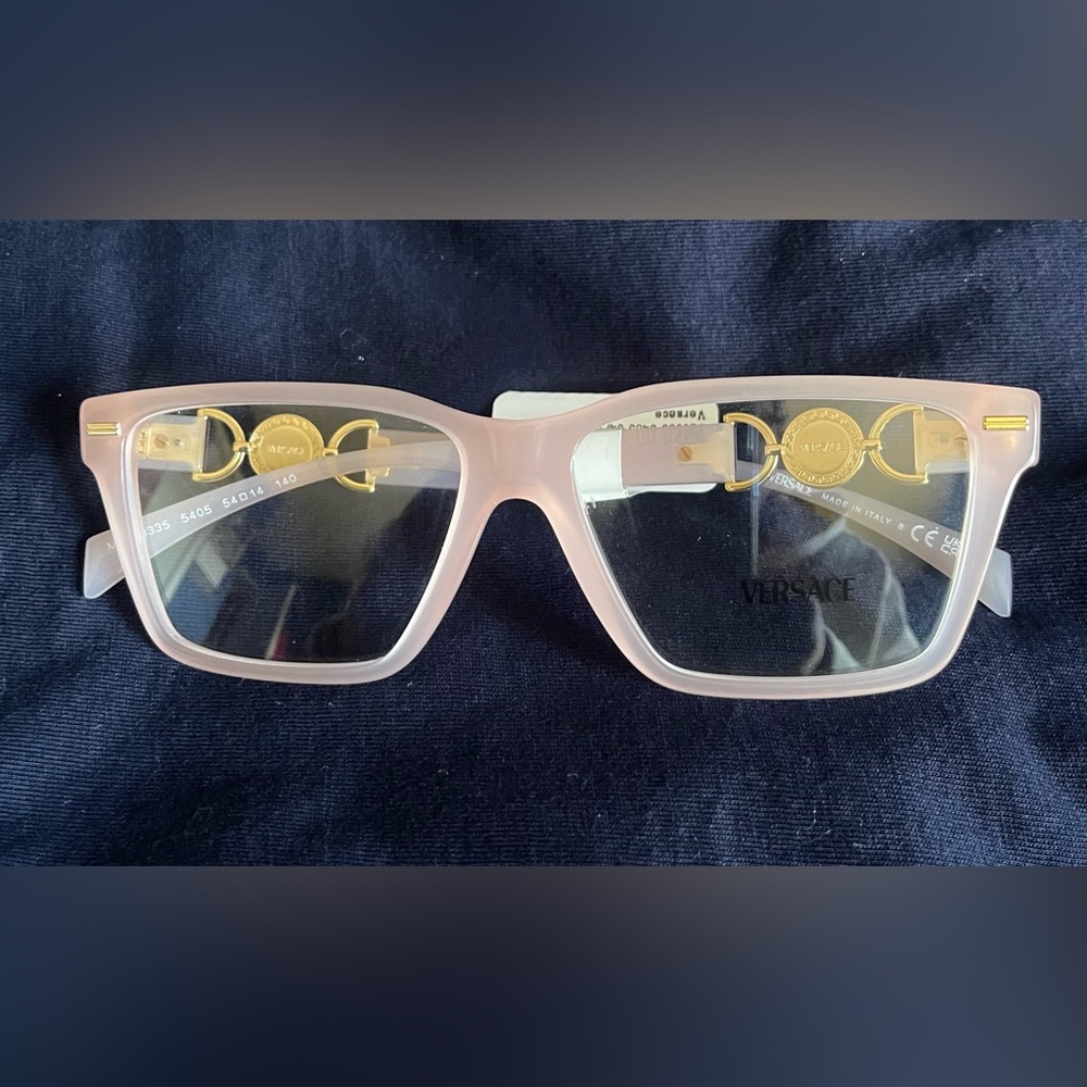 Versace Pink Glasses with Gold Accents